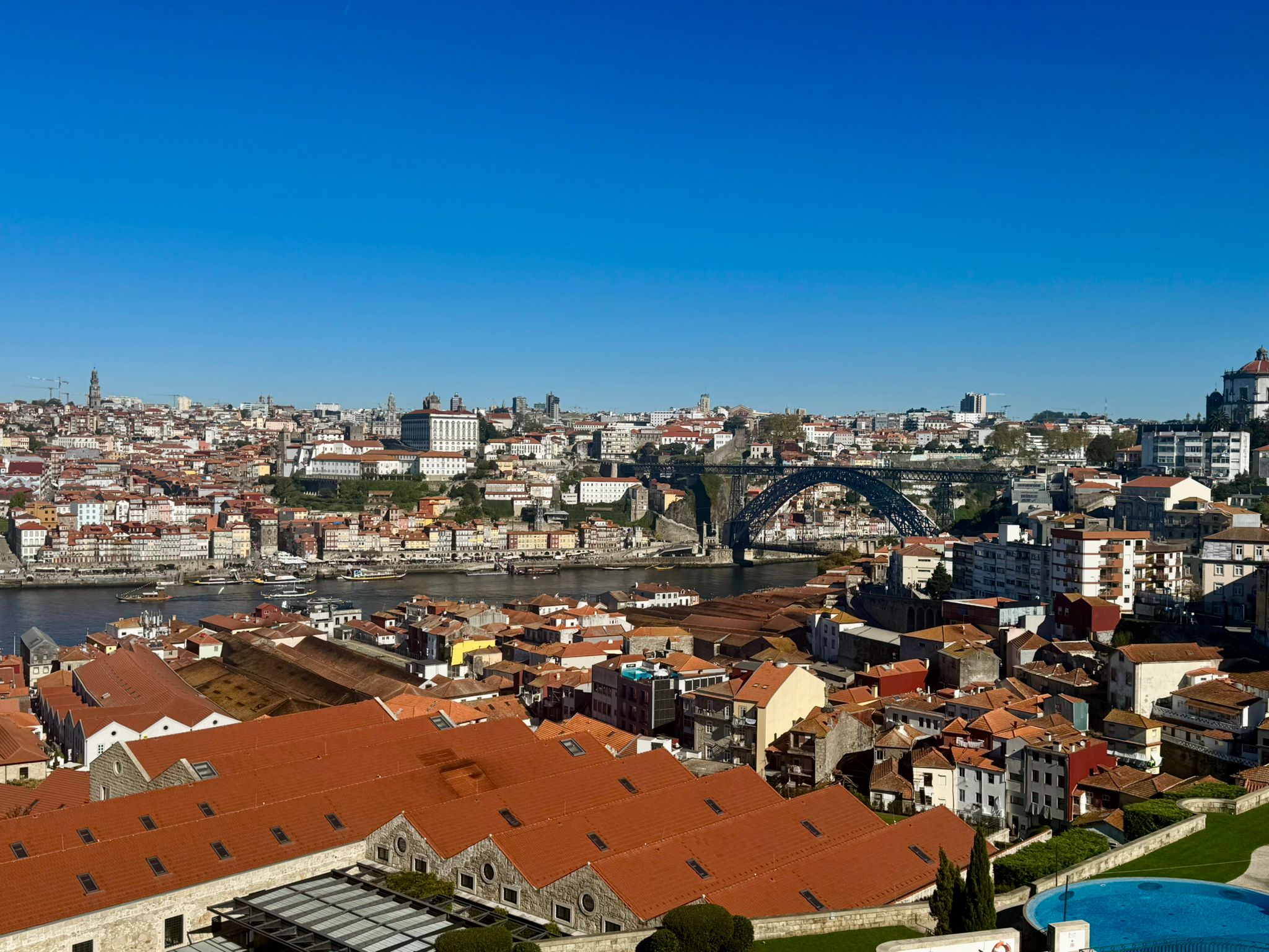 Het uitzicht vanaf Gaia op Porto